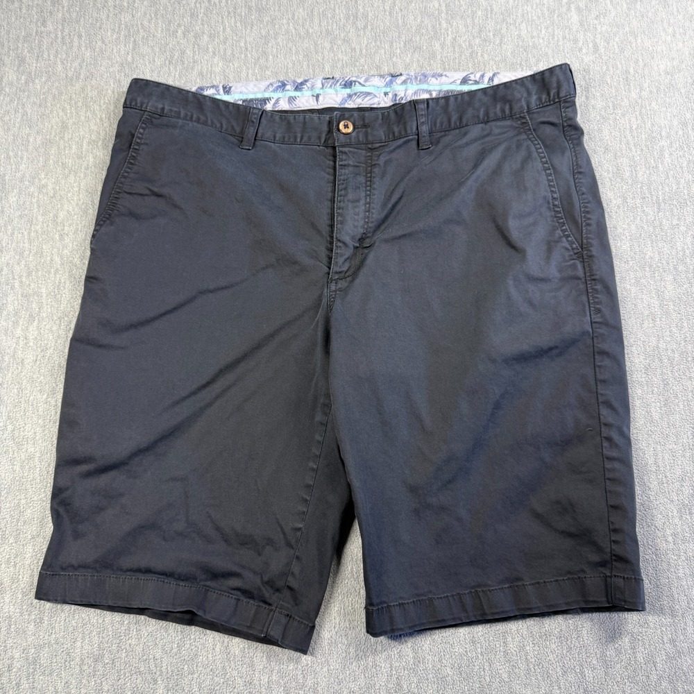 Tommy Bahama Shorts Men‎ 40 Black Chino Casual Cotton Tropical Waistband Summer